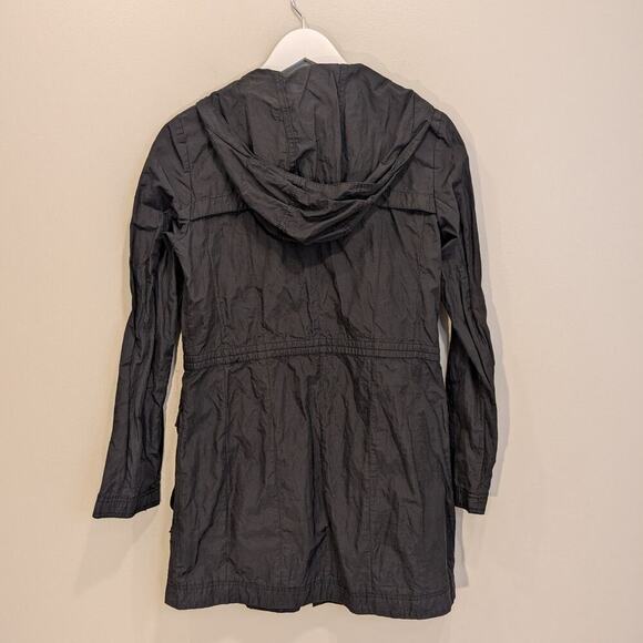 Cole Haan Womens Jacket Nylon Anorak Black Rain Zip Hood - Size S - Picture 2 of 9